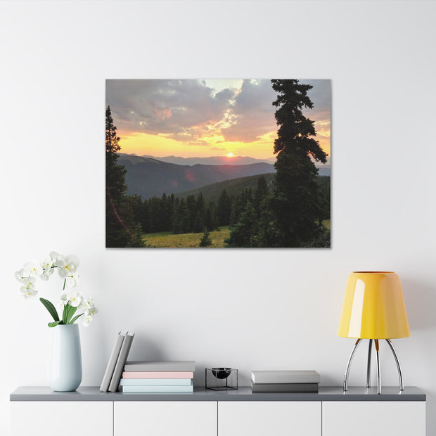 Sunset in the Mountains Canvas Print