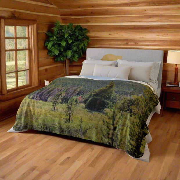 "Forest Meadow" Fleece Sherpa Blanket